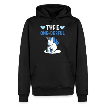 Diabetiker Insulin Typ 1 - Männer Premium Bio Hoodie - Schwarz - Vorne - Nico (187cm)
