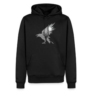 Corbeau noir Jaune Corbeau Aesthetic - Sweat à capuche Premium bio Homme - noir - Devant - Nico (187cm)