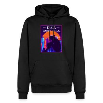 Extra Thicc Sad Anime Girl Tokyo Streetwear Lofi - Sweat à capuche Premium bio Homme - noir - Devant - Nico (187cm)