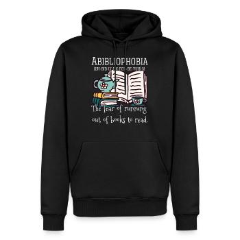 Abibliophobie Lesung Bücherwurm Leser Geschenk - Männer Premium Bio Hoodie - Schwarz - Vorne - Nico (187cm)