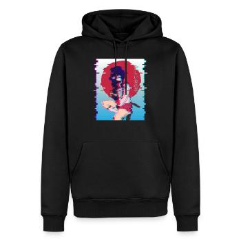 Sad Girl Waifu Anime Girl Japanese Vaporwave Otaku - Sweat à capuche Premium bio Homme - noir - Devant - Nico (187cm)