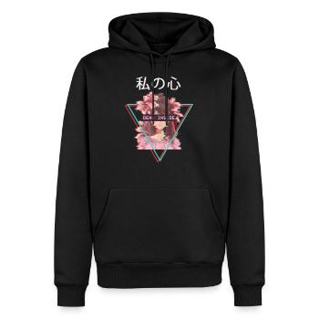 Dead Inside Anime Girl Waifu Vaporwave Aesthetic - Sweat à capuche Premium bio Homme - noir - Devant - Nico (187cm)
