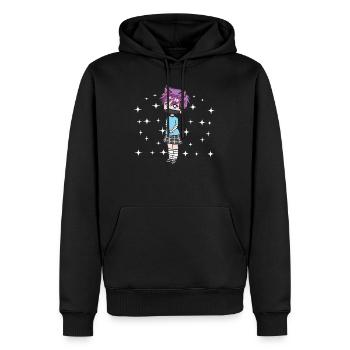 Kawaii Chibi Anime Boy Femboy LGBT Aesthetic - Sweat à capuche Premium bio Homme - noir - Devant - Nico (187cm)