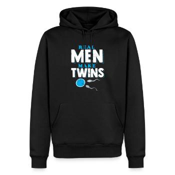 Real Men Make Twins Dad - Sweat à capuche Premium bio Homme - noir - Devant - Nico (187cm)
