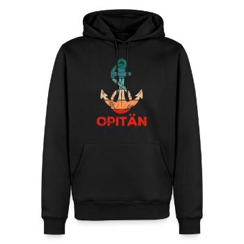 Opa Kapitän Motorboot Segeln Segelboot Retro - Männer Premium Bio Hoodie - Schwarz - Vorne - Nico (187cm)