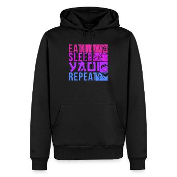 Eat Sleep Yaoi Repeat Fujoshi Anime Boy Gay Manga - Männer Premium Bio Hoodie - Schwarz - Vorne - Nico (187cm)