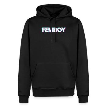 Femboy LGBTQ Gay Pride Anaglyph Vaporwave - Männer Premium Bio Hoodie - Schwarz - Vorne - Nico (187cm)