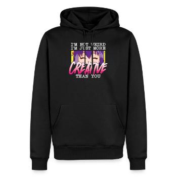 I'm Not Weird I'm Just More Creative Than You Weeb - Männer Premium Bio Hoodie - Schwarz - Vorne - Nico (187cm)