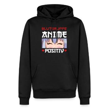Blutgruppe Anime Positiv Kawaii Anime Girl Merch - Männer Premium Bio Hoodie - Schwarz - Vorne - Nico (187cm)