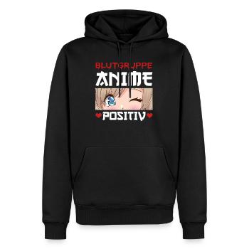 Blutgruppe Anime Positiv Kawaii Anime Girl Merch - Männer Premium Bio Hoodie - Schwarz - Vorne - Nico (187cm)