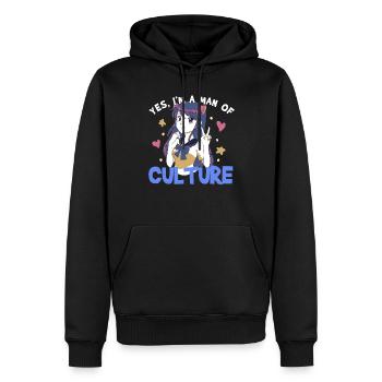 I'm A Man Of Culture Anime Meme Manga Otaku Weeb - Sweat à capuche Premium bio Homme - noir - Devant - Nico (187cm)