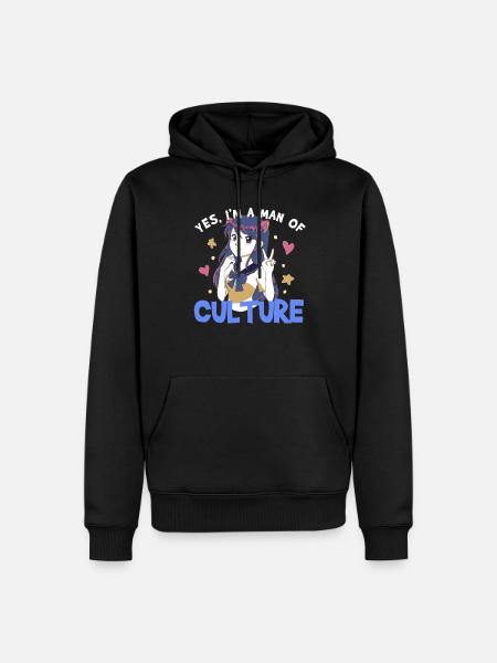 Soy un hombre de cultura Anime Meme Manga Otaku Weeb - Sudadera con capucha prémium ecológica para hombre - negro