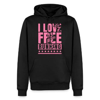 Ich liebe Parkour Frei Laufen Parkourläuferin Spor - Männer Premium Bio Hoodie - Schwarz - Vorne - Nico (187cm)