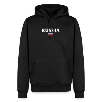 Made in Russia Russie drapeau - Sweat à capuche Premium bio Homme - noir - Devant - Nico (187cm)