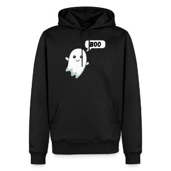Witziges kleiner Geist Geister Halloween Spuk - Männer Premium Bio Hoodie - Schwarz - Vorne - Nico (187cm)