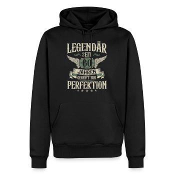 Legendär seit 60 Jahren 60 Geburtstag Spruch - Männer Premium Bio Hoodie - Schwarz - Vorne - Nico (187cm)