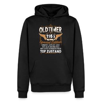 Oldtimer Baujahr 1956 Jahrgang Geburtstag Geschenk - Männer Premium Bio Hoodie - Schwarz - Vorne - Nico (187cm)