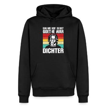 Goethe war Dichter Meme - Männer Premium Bio Hoodie - Schwarz - Vorne - Nico (187cm)