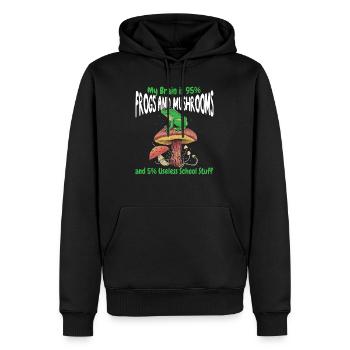 Cottagecore Aesthetic Frogs And Mushroom - Men’s Premium Organic Hoodie - black - Front - Nico (187cm)