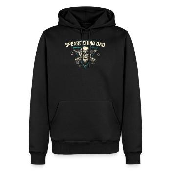 Speerfischen Vater | Geschenkidee für Speerfischer - Männer Premium Bio Hoodie - Schwarz - Vorne - Nico (187cm)