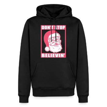 Noël Noël n’arrêtez pas Believin' Cadeau de Noël - Sweat à capuche Premium bio Homme - noir - Devant - Nico (187cm)