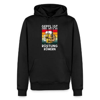 Gepflegt einen hinter die Rüstung römern - Männer Premium Bio Hoodie - Schwarz - Vorne - Nico (187cm)