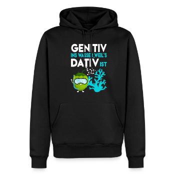 Genitiv ins Wasser weil es Dativ ist Deutschlehrer - Männer Premium Bio Hoodie - Schwarz - Vorne - Nico (187cm)