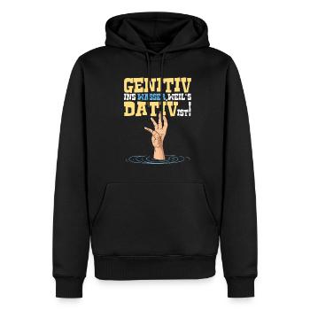 Genitiv ins Wasser weil es Dativ ist Deutschlehrer - Männer Premium Bio Hoodie - Schwarz - Vorne - Nico (187cm)
