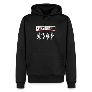 Cooles Reeperbahn St. Pauli Design - Männer Premium Bio Hoodie - Schwarz - Vorne - Nico (187cm)