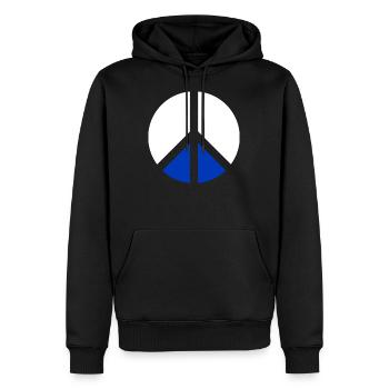 Israele Peace Fun Gift - Felpa con cappuccio ecologica premium da uomo - nero - Fronte - Nico (187cm)