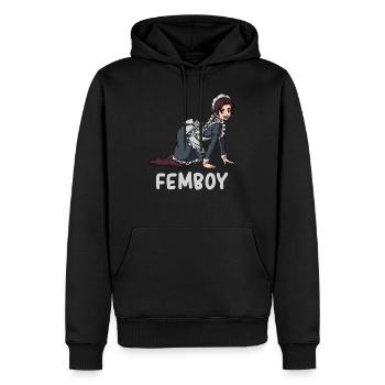 Femboy Maid Anime Boy Aesthetic Crossdressing - Männer Premium Bio Hoodie - Schwarz - Vorne - Nico (187cm)