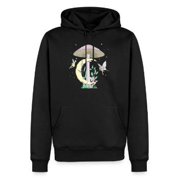 Fairycore Aesthetic Fee Pilz Mond Feen - Männer Premium Bio Hoodie - Schwarz - Vorne - Nico (187cm)