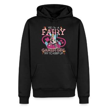 Fairycore Aesthetic Fee Oui Im A Gamer Girl - Sweat à capuche Premium bio Homme - noir - Devant - Nico (187cm)