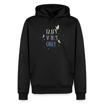 Fairycore Aesthetic Fairy Vibes Only Faecore Fairies - Men’s Premium Organic Hoodie - black - Front - Nico (187cm)