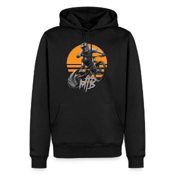 MTB bike - Männer Premium Bio Hoodie - Schwarz - Vorne - Nico (187cm)