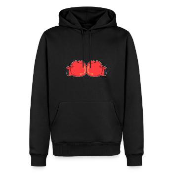 Cartoon -Boxhandschuhe Sparringspartner - Männer Premium Bio Hoodie - Schwarz - Vorne - Nico (187cm)