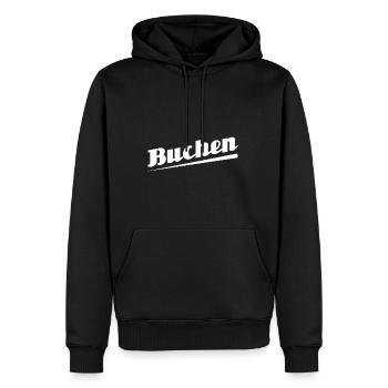 Buchen - Textdesign mit Stadtnamen - Männer Premium Bio Hoodie - Schwarz - Vorne - Nico (187cm)