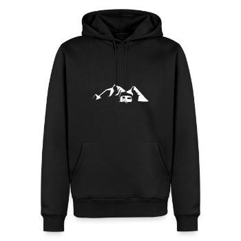 Berg - Karawane - (11) - Männer Premium Bio Hoodie - Schwarz - Vorne - Nico (187cm)