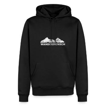 Wandermensch - (10) - Männer Premium Bio Hoodie - Schwarz - Vorne - Nico (187cm)