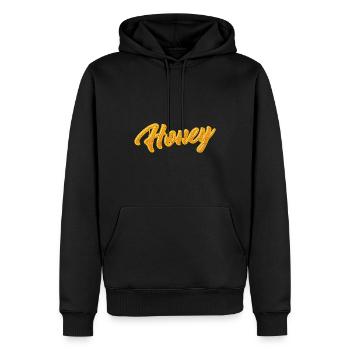 Honey Abeille Apiculteur Graffiti Lettrage - Sweat à capuche Premium bio Homme - noir - Devant - Nico (187cm)