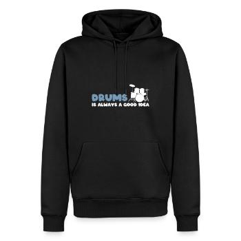 Lustiger Schlagzeuger Drummer - Männer Premium Bio Hoodie - Schwarz - Vorne - Nico (187cm)