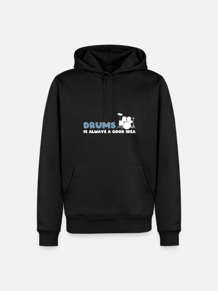 Lustiger Schlagzeuger Drummer - Männer Premium Bio Hoodie - Schwarz