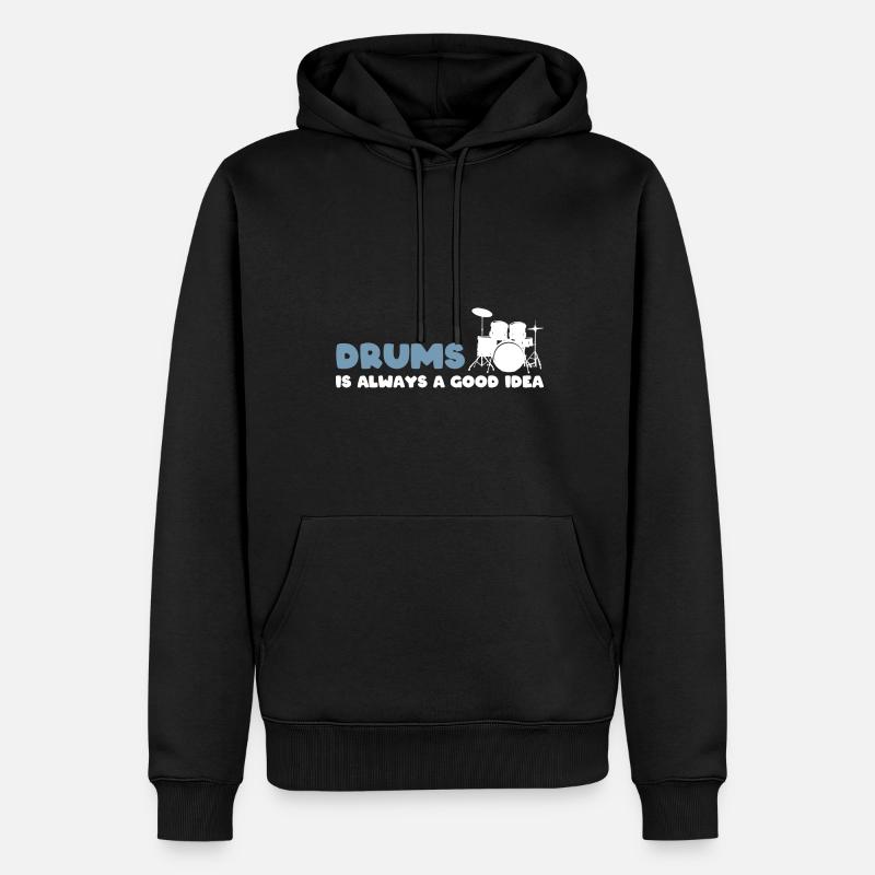 Lustiger Schlagzeuger Drummer - Männer Premium Bio Hoodie - Schwarz