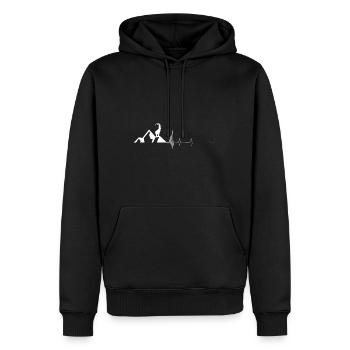 Heartbeat - Chèvre - Montagne - (2) - Sweat à capuche Premium bio Homme - noir - Devant - Nico (187cm)
