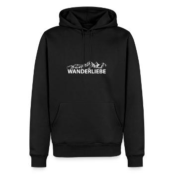 Wanderliebe - (6) - Männer Premium Bio Hoodie - Schwarz - Vorne - Nico (187cm)
