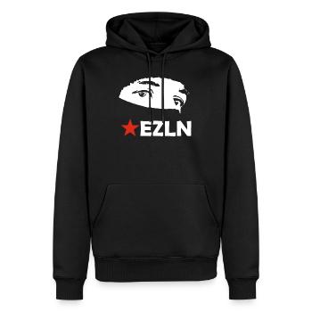 EZLN - Männer Premium Bio Hoodie - Schwarz - Vorne - Nico (187cm)