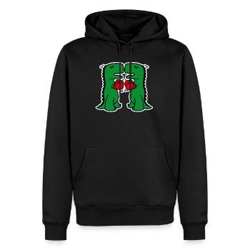 Dinosaures de boxe drôle école de boxe dessin animé enfants - Sweat à capuche Premium bio Homme - noir - Devant - Nico (187cm)