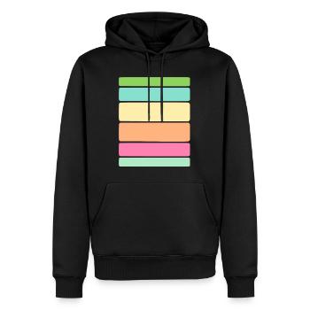 Streifen / Linien / Sprüche / Trend - Männer Premium Bio Hoodie - Schwarz - Vorne - Nico (187cm)