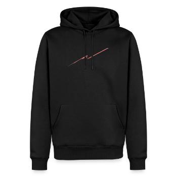 Abstrakte Linien / Linie / Muster / Trend / rot - Männer Premium Bio Hoodie - Schwarz - Vorne - Nico (187cm)