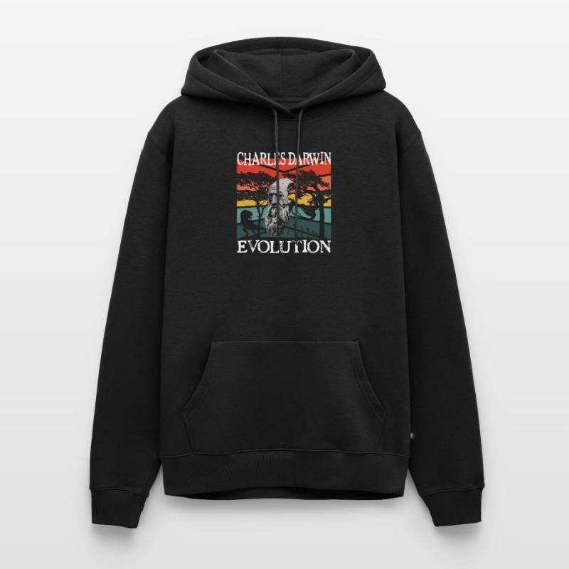 Idée cadeau textile Charles Darwin Evolution Sweat à capuche Premium bio Homme